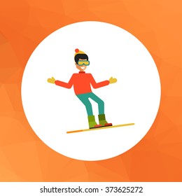 Snowboarder flat  icon