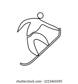 snowboarder icon on a white background, vector illustration