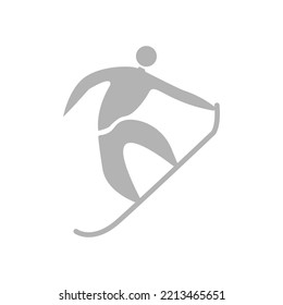 snowboarder icon on a white background, vector illustration