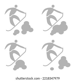 snowboarder icon on a white background, vector illustration