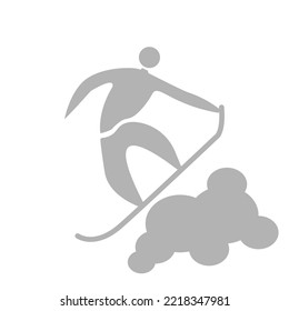 snowboarder icon on a white background, vector illustration