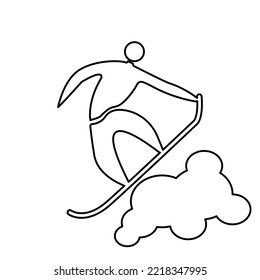 snowboarder icon on a white background, vector illustration