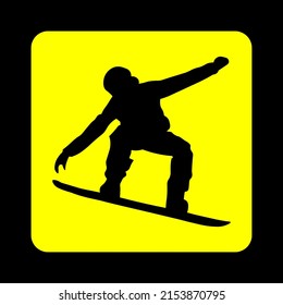 icono del snowboard, sencillo y sencillo representado