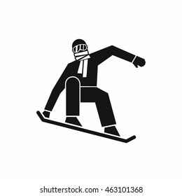 Snowboarder icon in simple style isolated on white background. Sport symbol