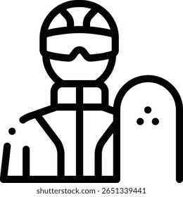 snowboarder icon. Thin Linear Style Design Isolated On White Background