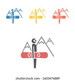 Snowboarder icon. Vector signs for web graphics