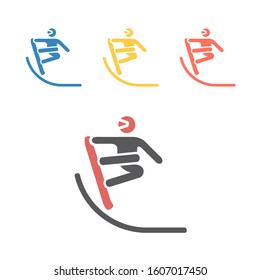 Snowboarder icon. Vector signs for web graphics