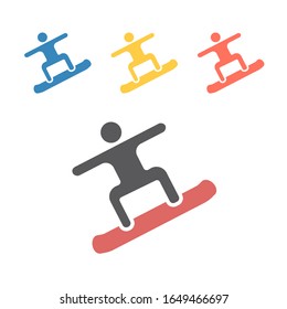 Snowboarder icon. Vector signs for web graphics