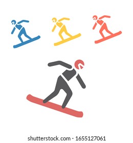 Icono del Snowboarder. Señales vectoriales para gráficos web