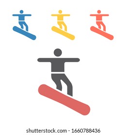 Snowboarder icon. Vector signs for web graphics