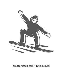 Snowboarder isolated on white background. Vector illustration