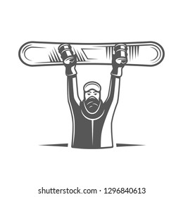 Snowboarder isolated on white background. Vector illustration