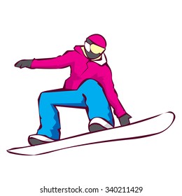 Snowboarder jumping. Cool air pose.