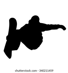 Snowboarder jumping. Cool air pose.