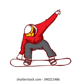 Snowboarder jumping. Cool air pose.