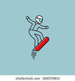 snowboarder jumping icon isolated on white background	