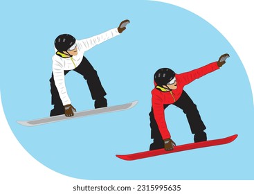 snowboarder jumping on a snowboard vector