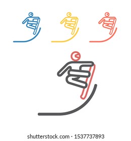 Snowboarder line icon. Vector signs for web graphics