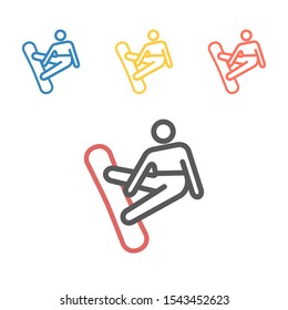 Snowboarder line icon. Vector signs for web graphics