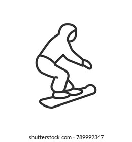 snowboarder. linear icon. Line with Editable stroke