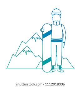 snowboarder man with mountains character