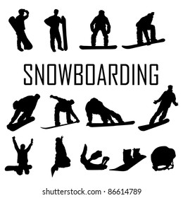 Snowboarder man vector silhouette