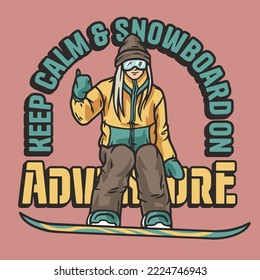 Snowboarder on a snowy mountain. Winter season extreme active sport. Emblem about snowboarding