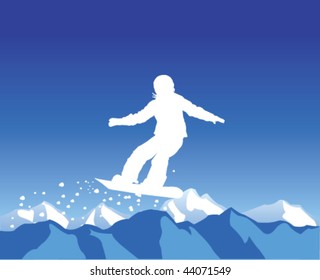  snowboarder over the mountains
