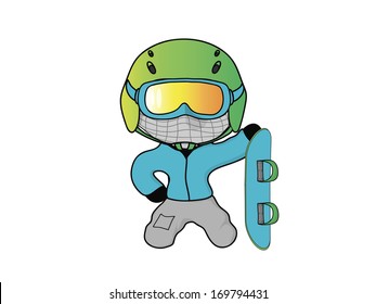 snowboarder posing