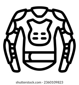 Snowboarder protective suit line icon, World snowboard day concept, Snowboard jacket sign on white background, Active leisure sport jacket icon in outline style for mobile. Vector graphics