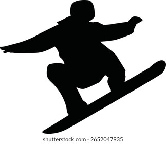  Snowboarder Silhouette of a boy