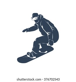 Snowboarder silhouette. Vector illustration