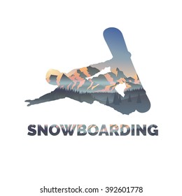 Snowboarder silhouette. Vector illustration.