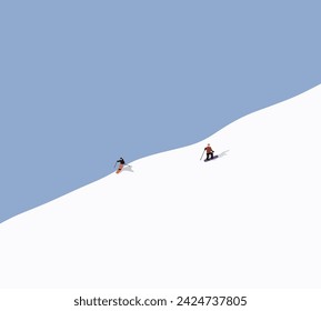 Snowboarder with snowboard on the snow slopes frosty winter day. People enjoys the ski resort. Sport and recreation, leisure outdoor activities.