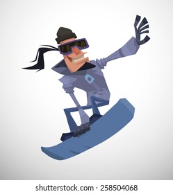 Snowboarder, vector