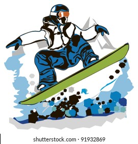 snowboarder vector illustration