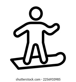 Snowboarder Vector Line Icon Design