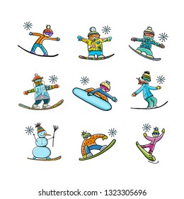 Snowboarders collection, sketch for your design
