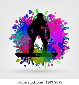 snowboarding background vector illustration