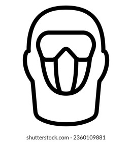Snowboarding balaclava line icon, World snowboard day concept, Winter wear for active lifestyle sign on white background, Balaclava ski mask icon in outline style. Vector graphics