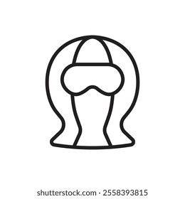 Snowboarding Balaclava Outline Icon Vector Illustration