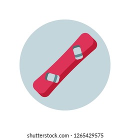 Snowboarding board flat icon isolated on grey background. Simple sign symbol in flat style. Winter sports equipment Vector illustration for web and mobile design. 