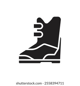 Snowboarding Boots Filled Icon Vector Illustration