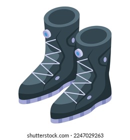 Snowboarding boots icon isometric vector. Sport school. Winter action