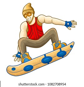 snowboarding character jumping