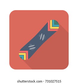 Snowboarding color icon. Flat vector related icon with long shadow. Flat design for web and mobile