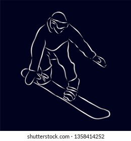 Snowboarding contour vector illustration
