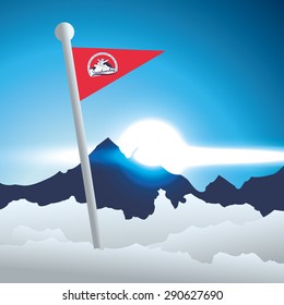 Snowboarding design over blue background, vector illustration