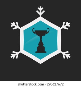 Snowboarding design over grey background, vector illustration