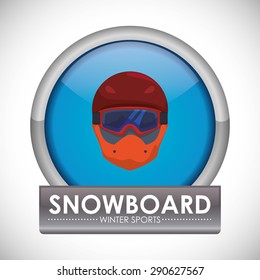 Snowboarding design over white background, vector illustration